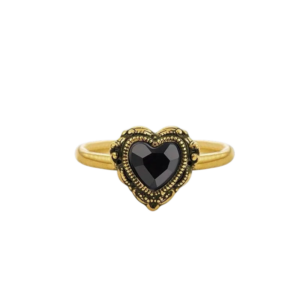Anello cuore nero